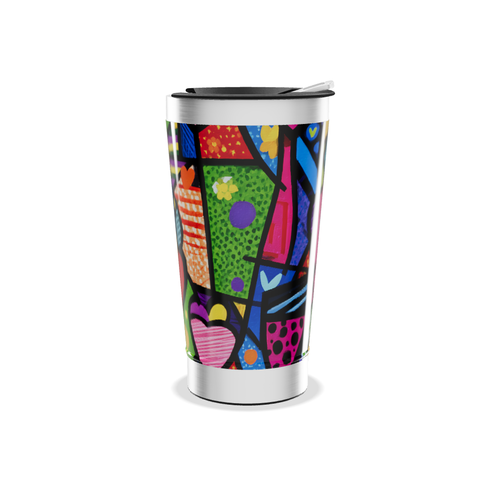 Copo Térmico - Estampa Colorida Abstrata
