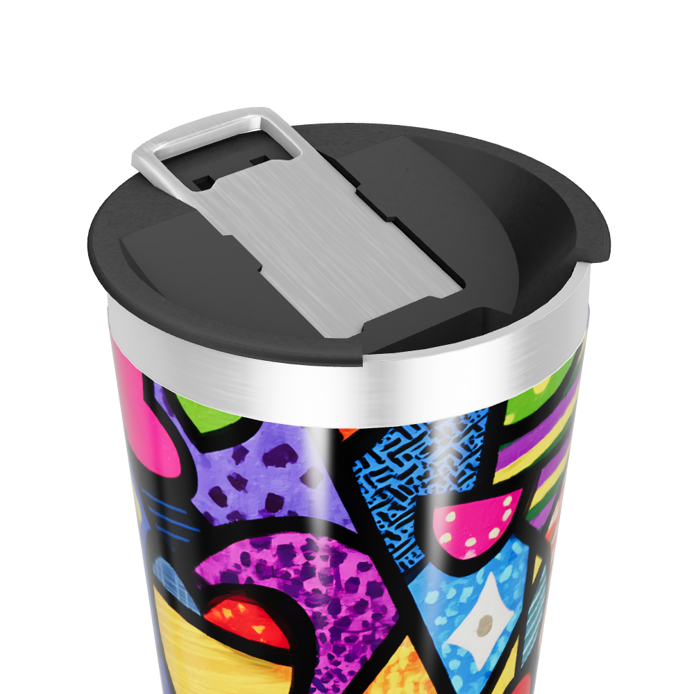 Copo Térmico - Estampa Colorida Abstrata