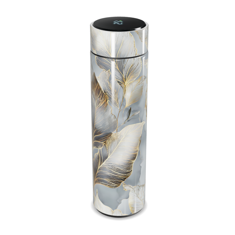 Garrafa Térmica Touch - Folhas Douradas Vidro