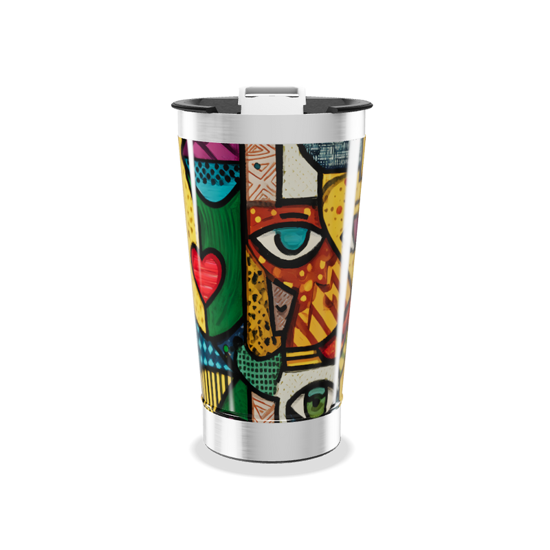 Copo Térmico - Estampa Colorida Artística