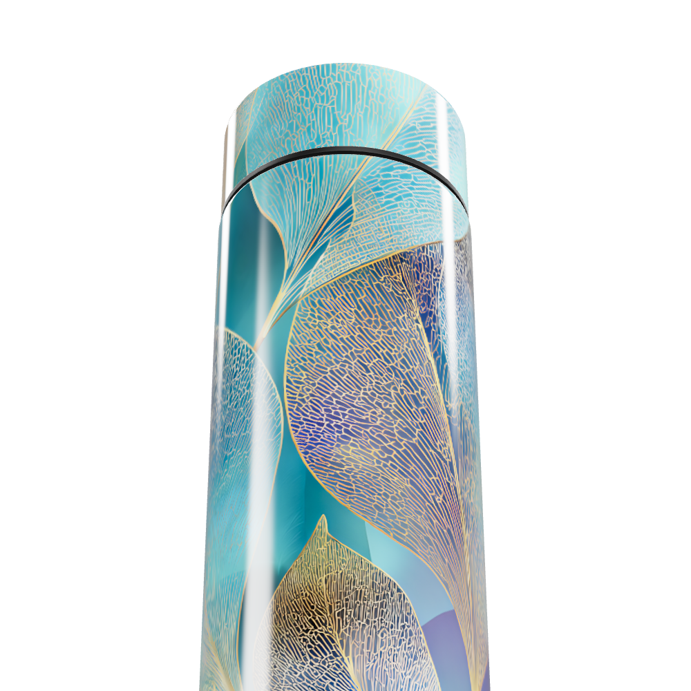 Garrafa Térmica Touch - Com Folhas Azul