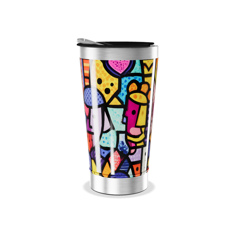 Copo Térmico - Estampa Colorida Artística