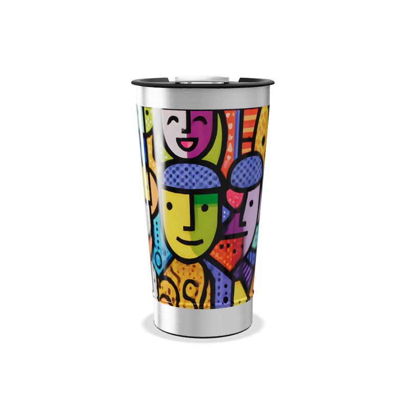 Copo Térmico - Estampa Colorida Artística