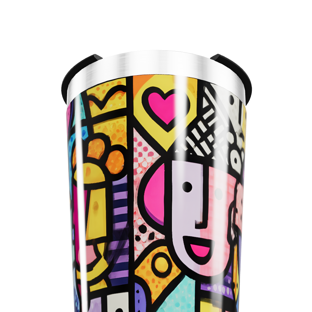 Copo Térmico - Estampa Colorida Artística