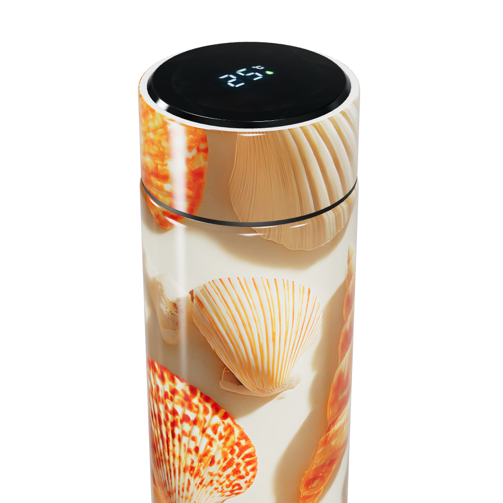 Garrafa Térmica Touch - Estampa Conchas Bege