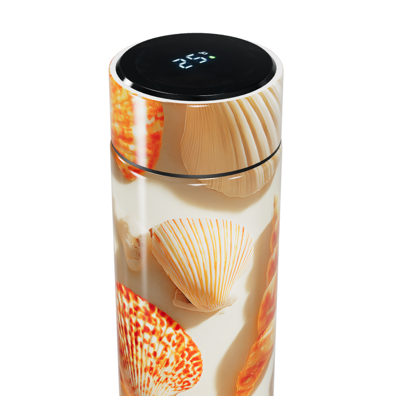 Garrafa Térmica Touch - Estampa Conchas Bege