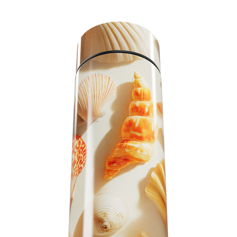 Garrafa Térmica Touch - Estampa Conchas Bege