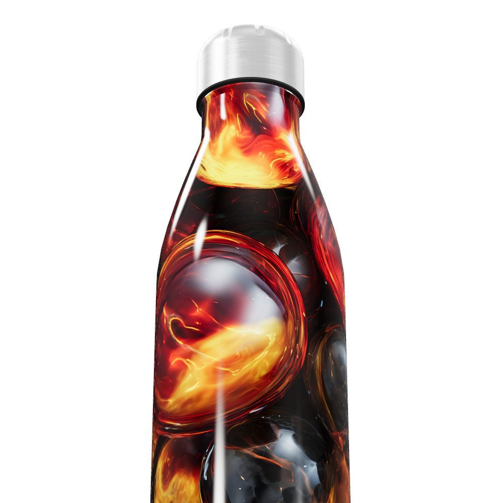 Garrafa Inox - Estampa Fogo e Água
