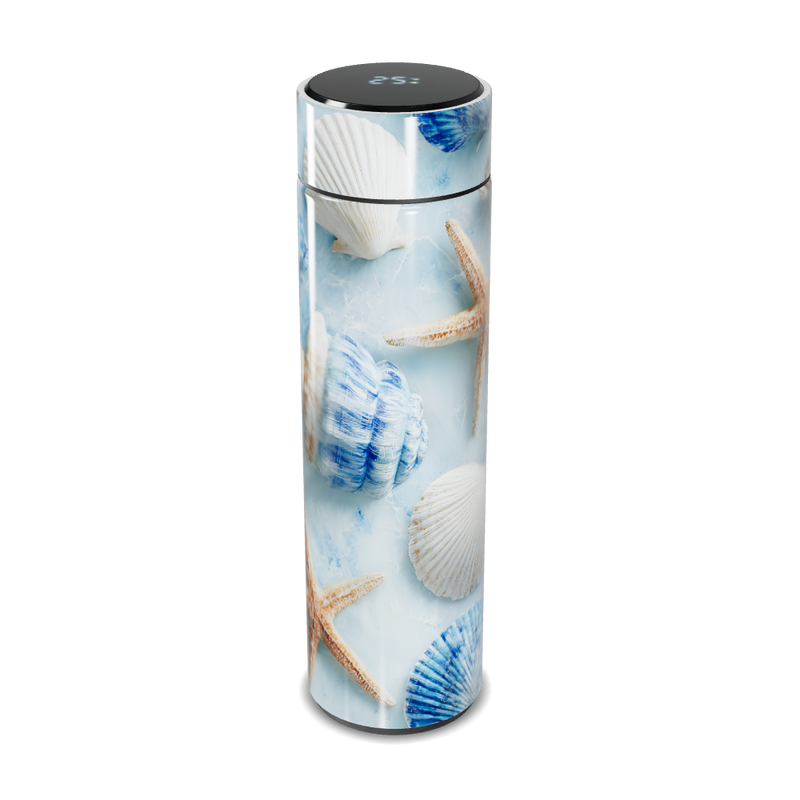 Garrafa Térmica Touch - Conchas Azul e Branco