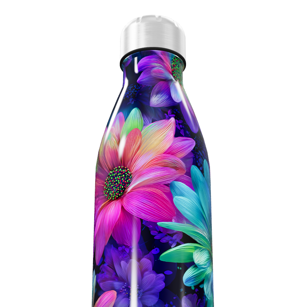 Garrafa Inox Estampada Floral Colorida