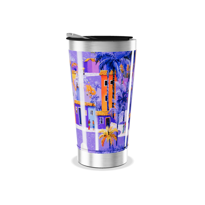 Copo Térmico - Estampa Casas Coloridas