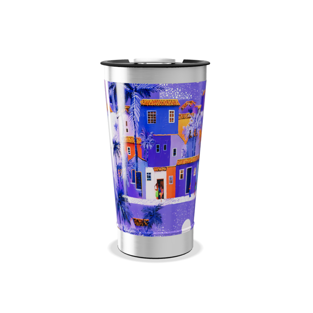 Copo Térmico - Estampa Casas Coloridas