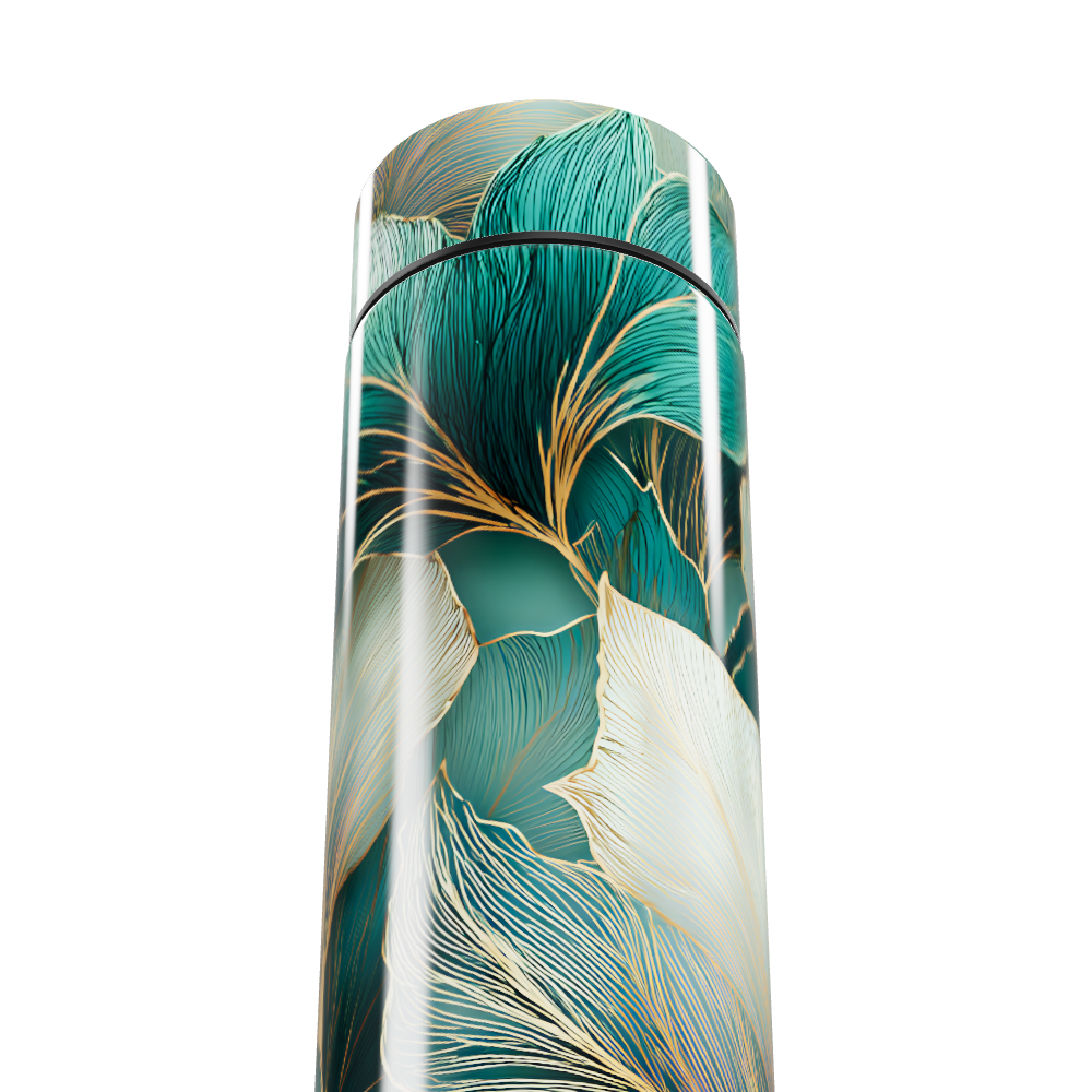 Garrafa Térmica Touch - Verde Floral Digital