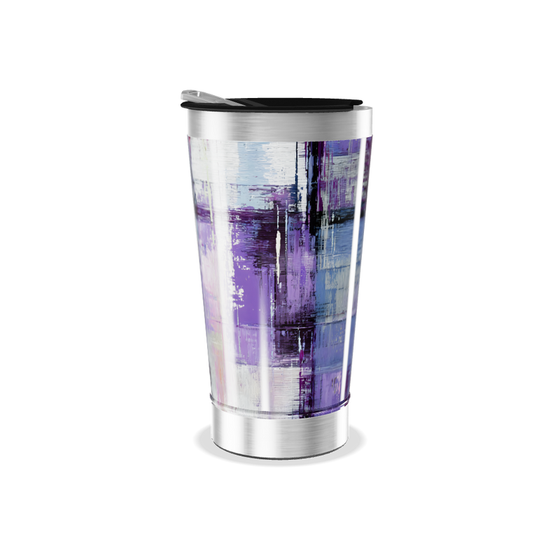Copo Térmico - Estampa Roxa Abstrata