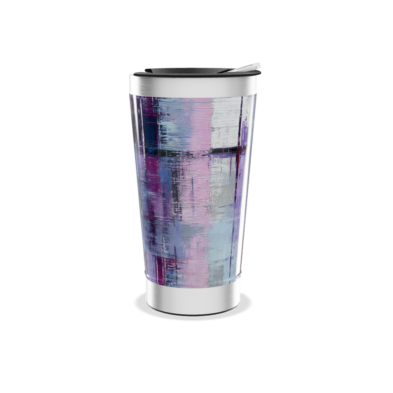 Copo Térmico - Estampa Roxa Abstrata