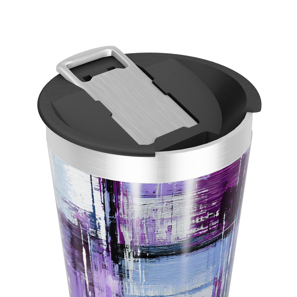 Copo Térmico - Estampa Roxa Abstrata