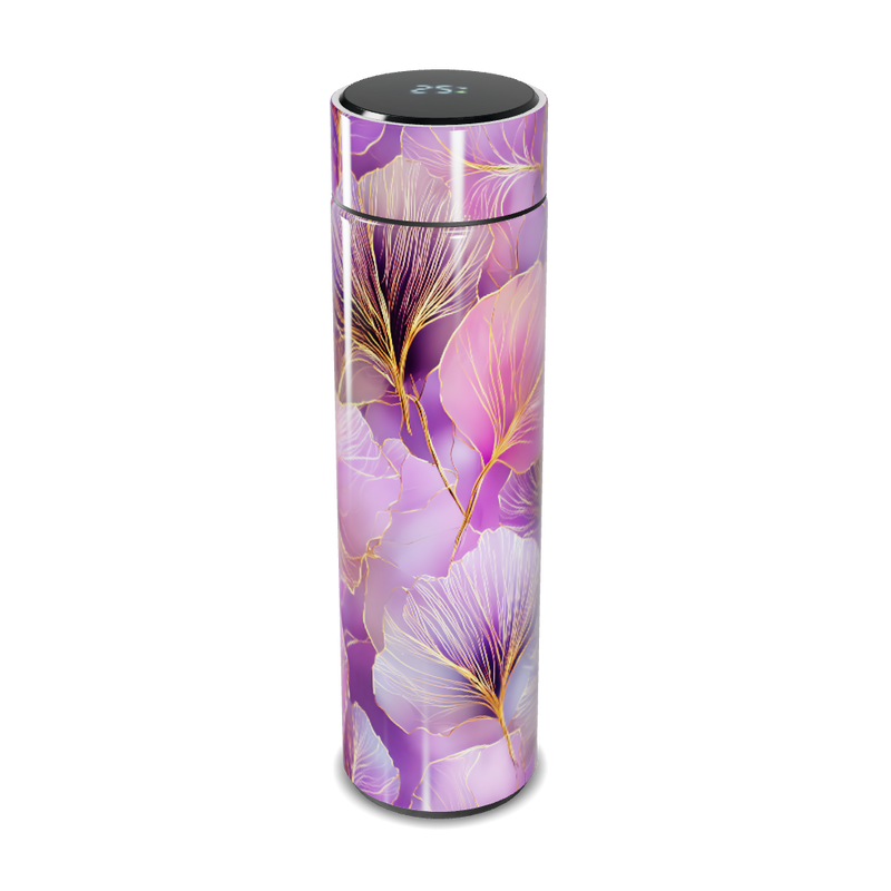 Garrafa Térmica Touch - Floral Roxa Digital