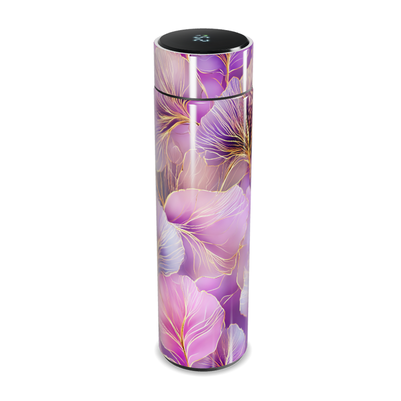 Garrafa Térmica Touch - Floral Roxa Digital