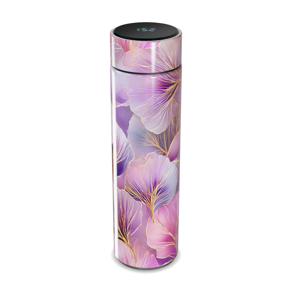 Garrafa Térmica Touch - Floral Roxa Digital