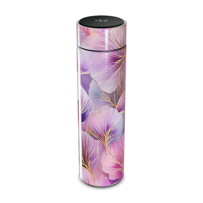 Garrafa Térmica Touch - Floral Roxa Digital