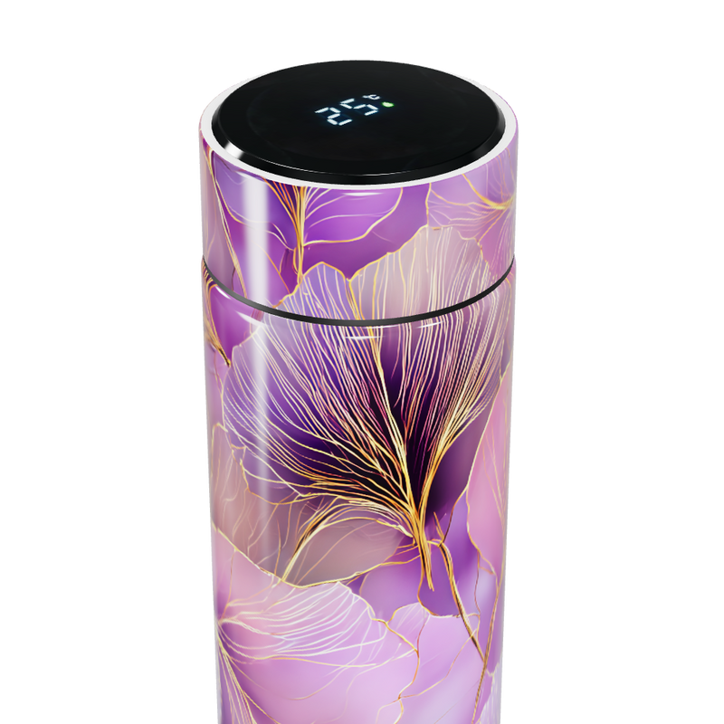 Garrafa Térmica Touch - Floral Roxa Digital