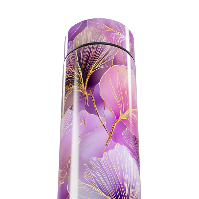 Garrafa Térmica Touch - Floral Roxa Digital