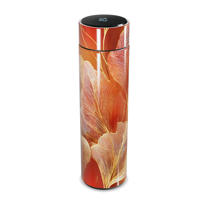 Garrafa Térmica Touch - Floral Laranja Digital