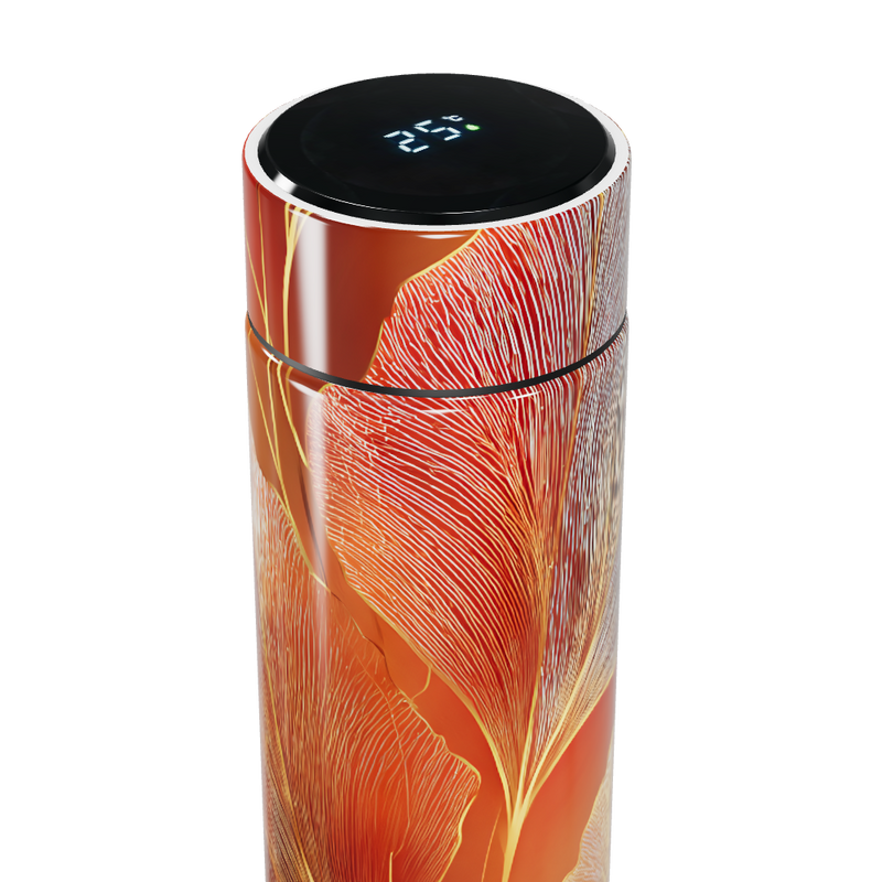 Garrafa Térmica Touch - Floral Laranja Digital