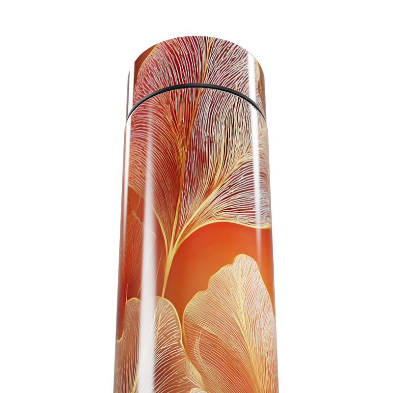 Garrafa Térmica Touch - Floral Laranja Digital