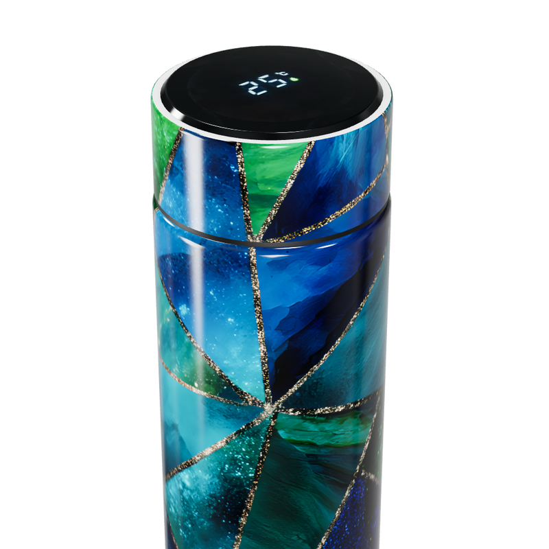 Garrafa Térmica Touch - Vidro Colorido Geométrico