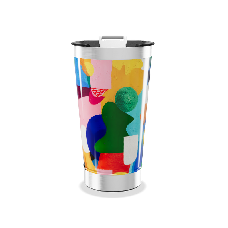 Copo Térmico - Design Colorido Abstrato