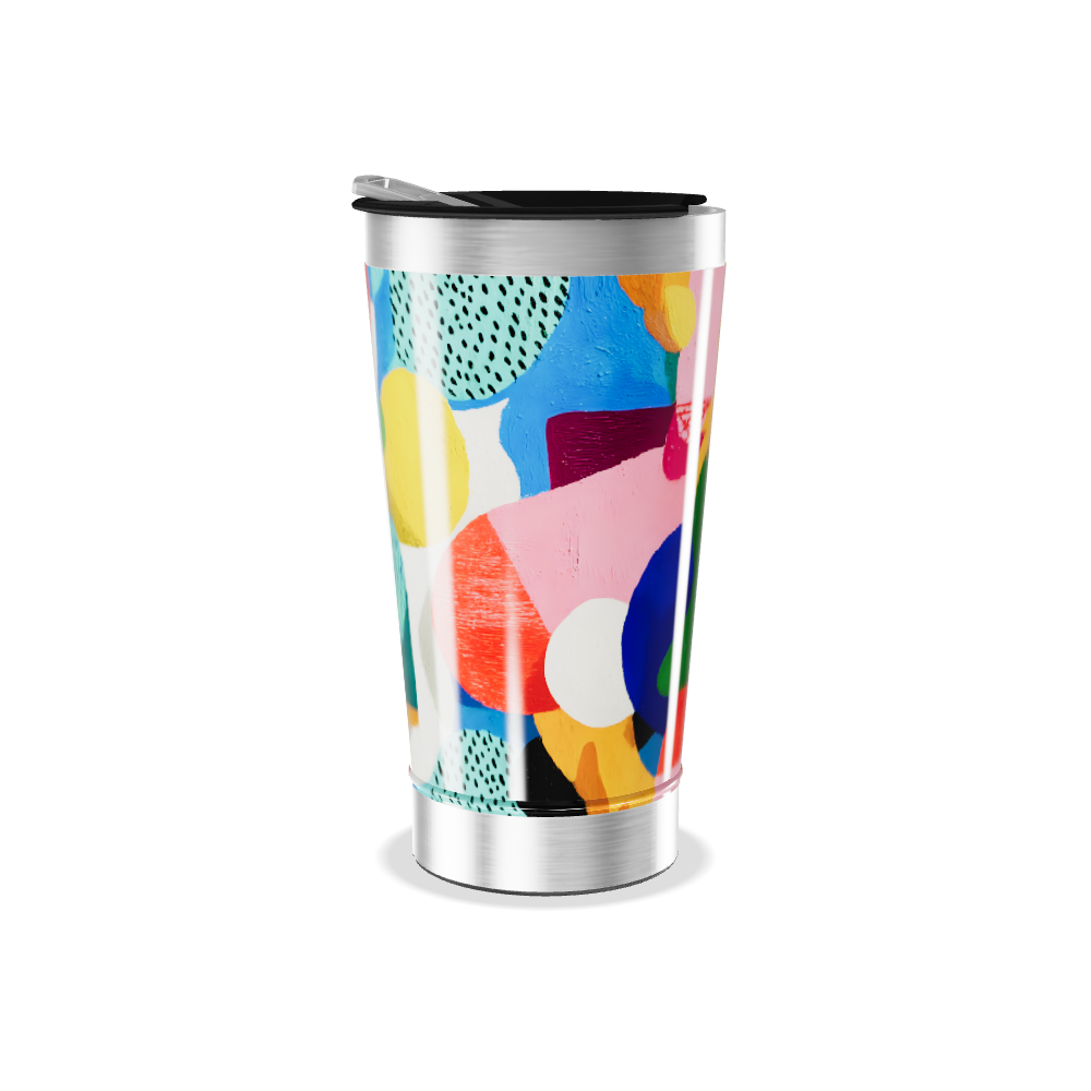 Copo Térmico - Design Colorido Abstrato