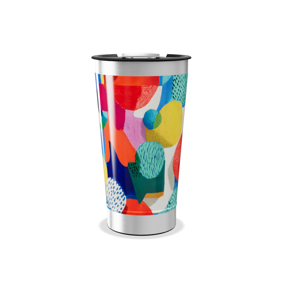 Copo Térmico - Design Colorido Abstrato