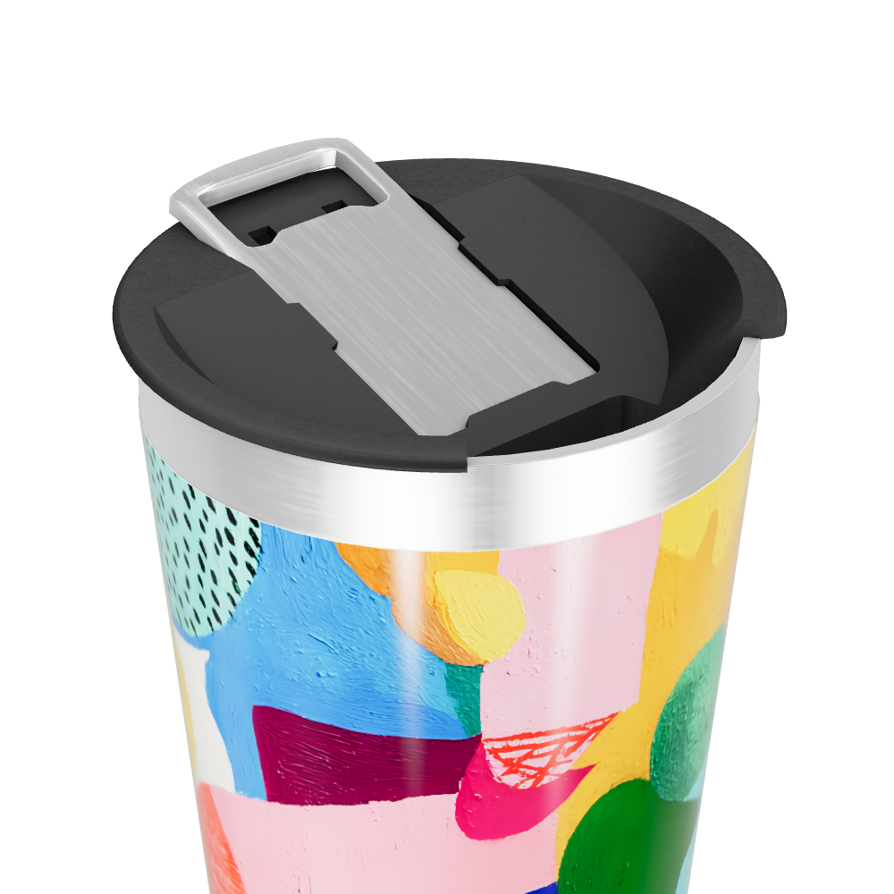 Copo Térmico - Design Colorido Abstrato
