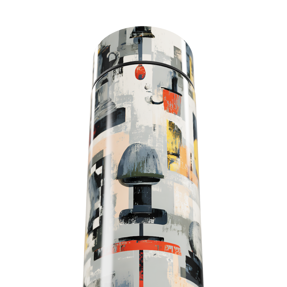 Garrafa Térmica Touch - Estampa Abstrata Colorida