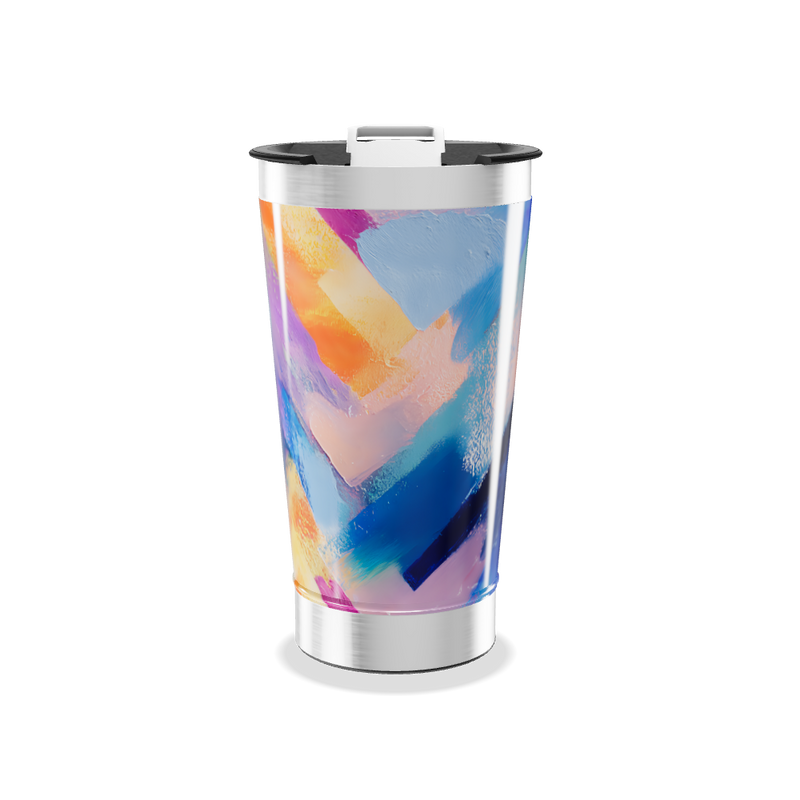 Copo Térmico - Inox com Estampa Abstrata