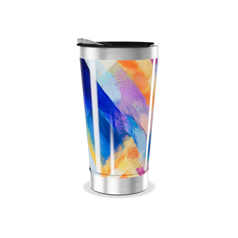 Copo Térmico - Inox com Estampa Abstrata