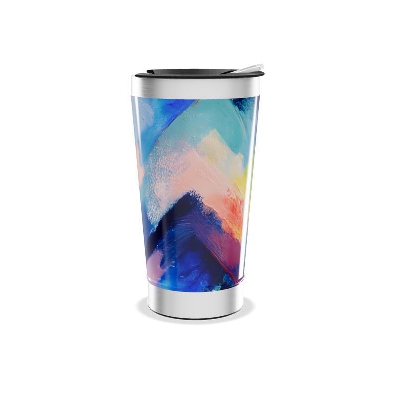 Copo Térmico - Inox com Estampa Abstrata