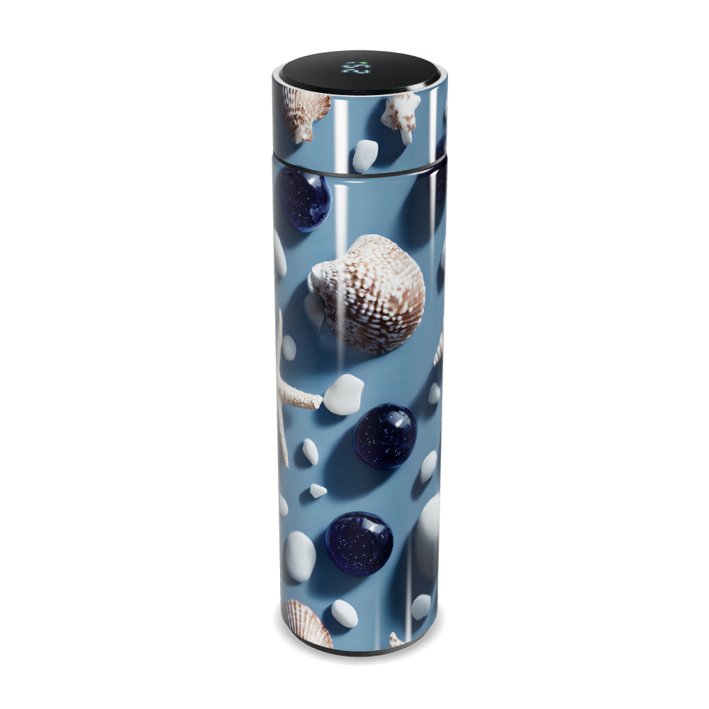 Garrafa Térmica Touch - Azul Estampa Conchas