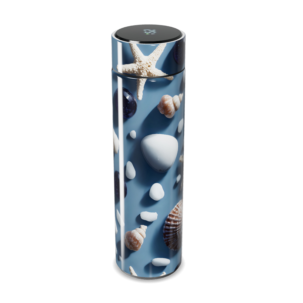 Garrafa Térmica Touch - Azul Estampa Conchas