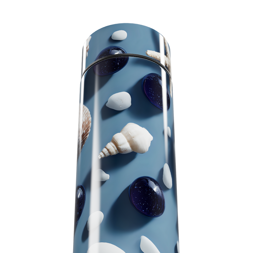 Garrafa Térmica Touch - Azul Estampa Conchas