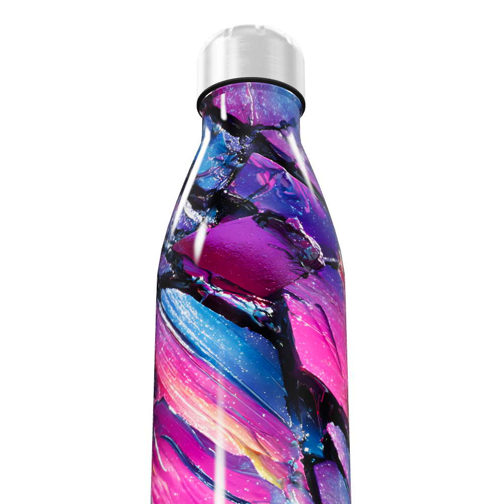 Garrafa Inox - Estampa Abstrata Colorida