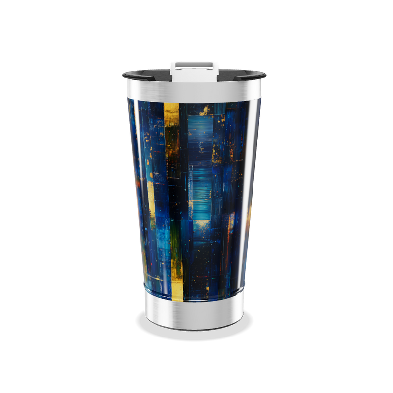 Copo Térmico - Estampa Abstrata Azul