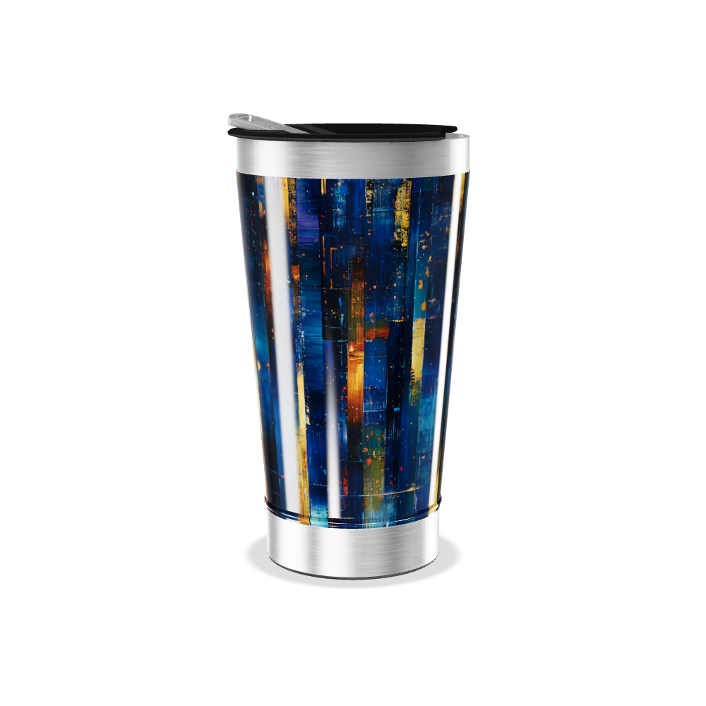 Copo Térmico - Estampa Abstrata Azul