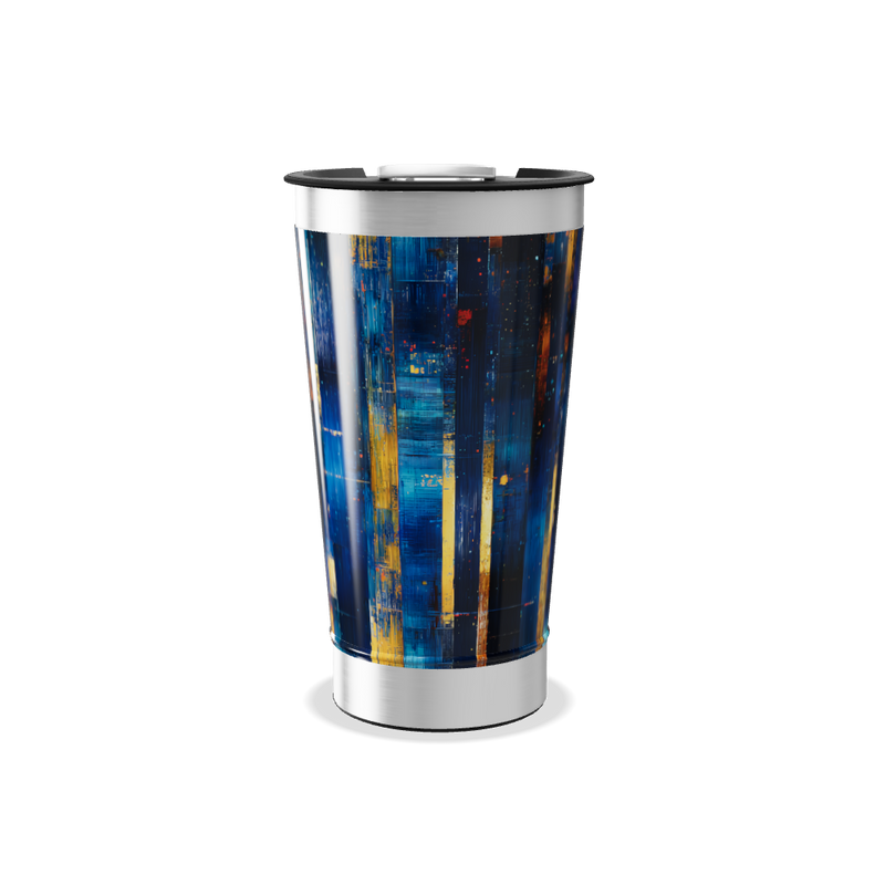 Copo Térmico - Estampa Abstrata Azul