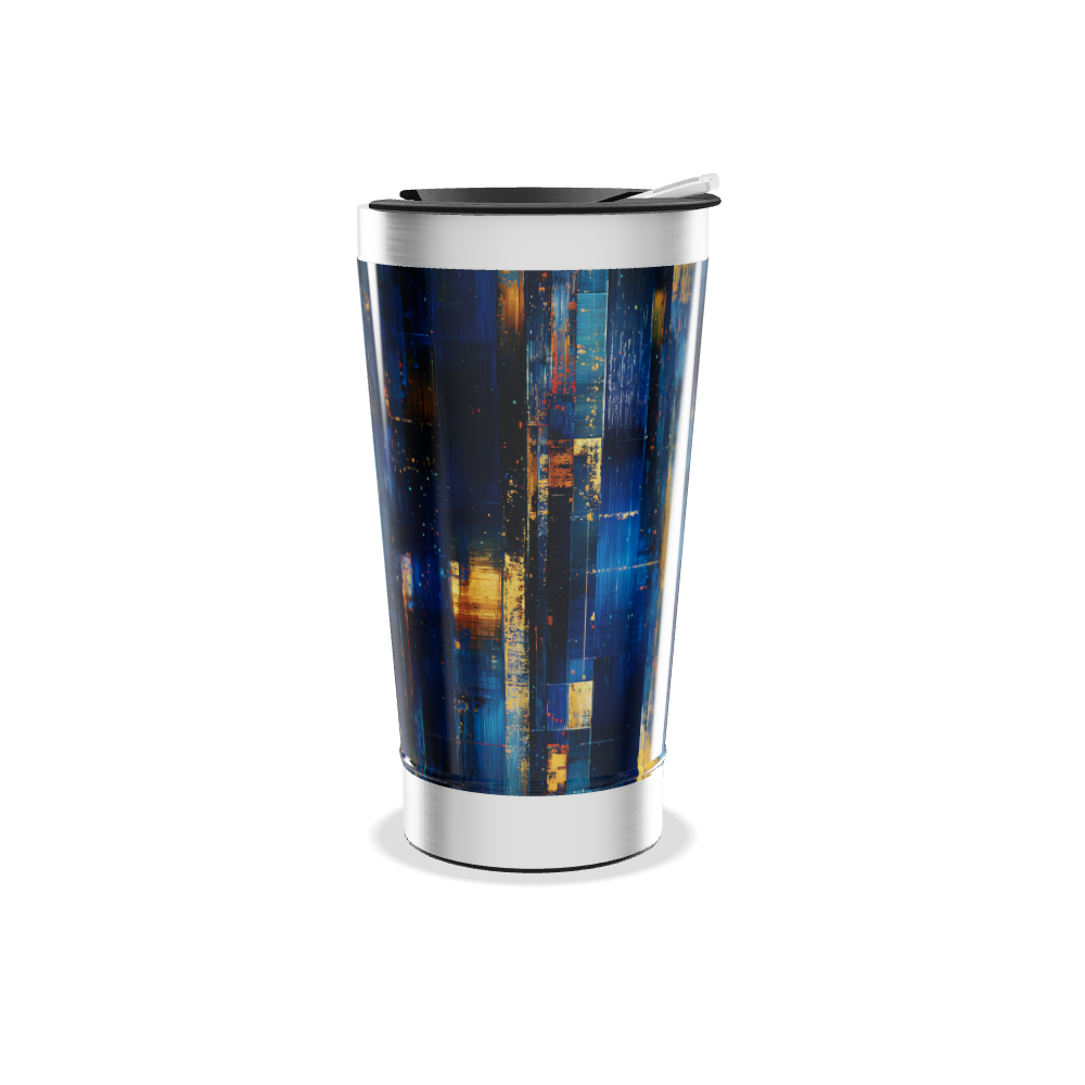 Copo Térmico - Estampa Abstrata Azul