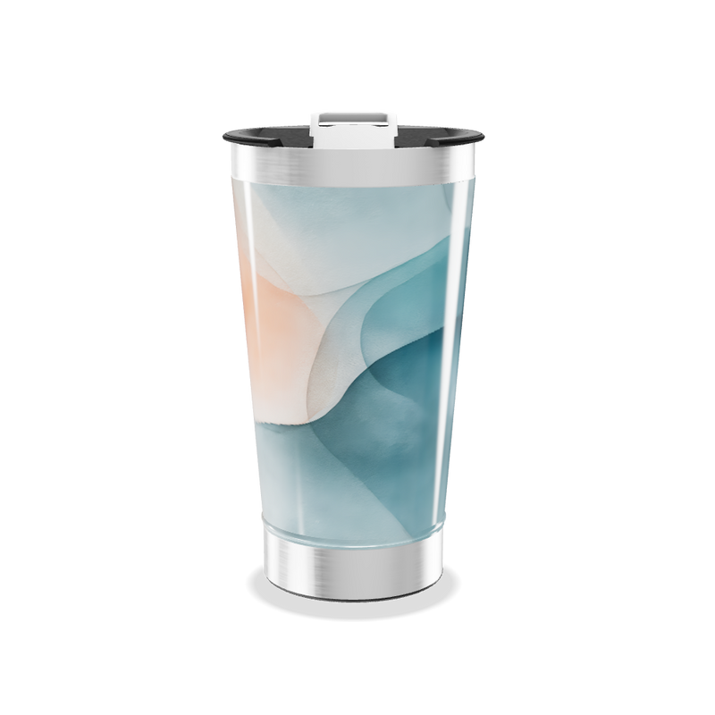 Copo Térmico - Estampa Abstrata Azul