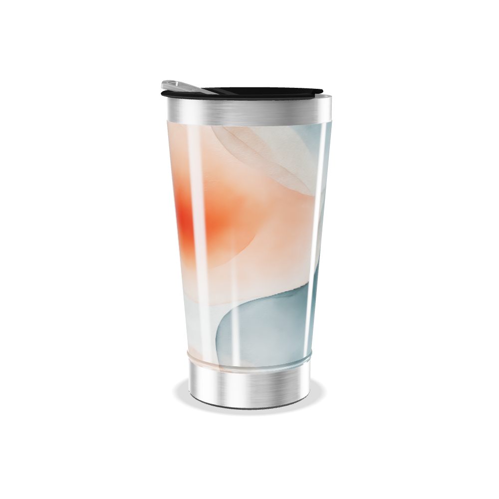 Copo Térmico - Estampa Abstrata Azul