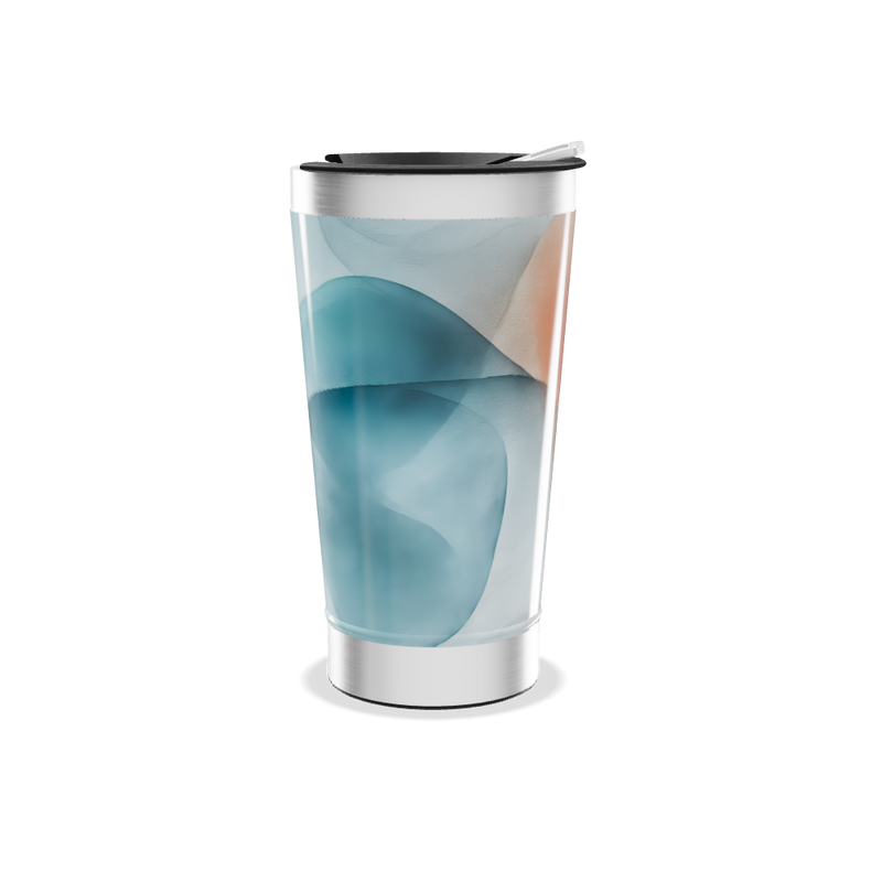 Copo Térmico - Estampa Abstrata Azul