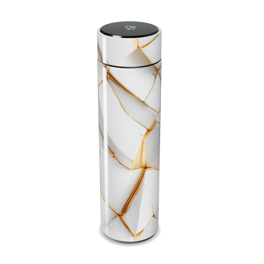 Garrafa Térmica Touch - Mármore Branco Digital